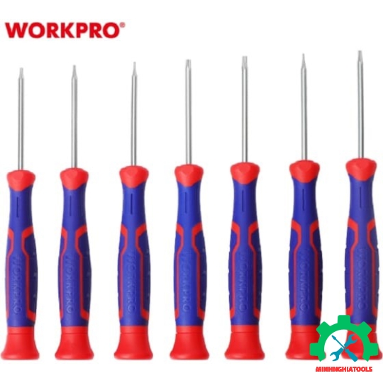 Bộ Tua vít 7 cái đầu hình sao, thép hợp kim CR-V Workpro - WP200510 