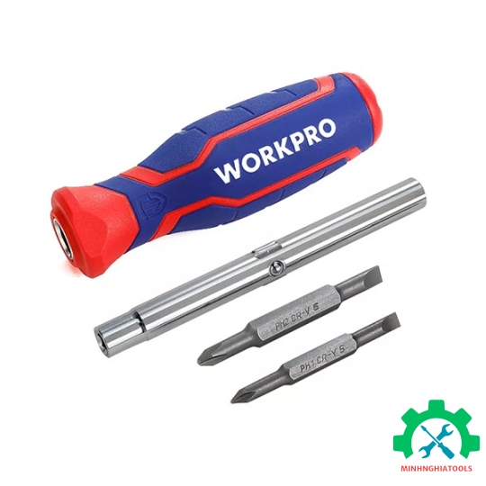Bộ Tua vít đổi đầu 6 trong 1, thép hợp kim CR-V Workpro - WP221046 
