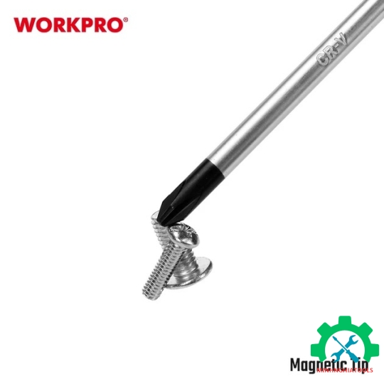 Tua vít đầu hoa thị, tay cầm bọc nhựa cao su 3 màu,ước PH3x150mm, thép hợp k chống trơn trượt kích thim CR-V Workpro - WP221032