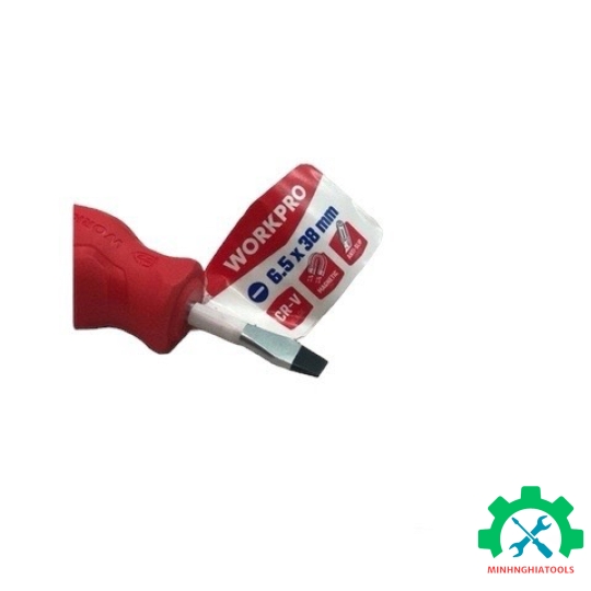 Tua vít đầu dẹt, kích thước 6.5x38mm, thép hợp kim CR-V Workpro - WP221006 