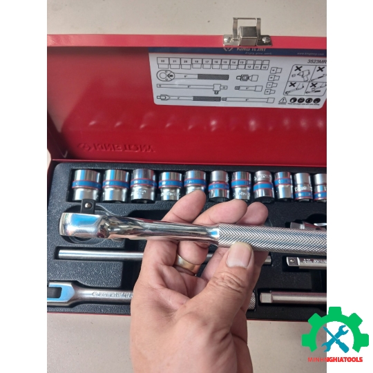 Bộ tube 3/8"  22 chi tiết 6 cạnh (6-22mm) Kingtony 3523MR
