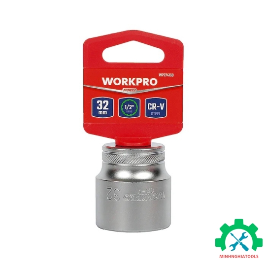 Đầu tuýp có đầu vuông 1/2 inch và đầu lục giác 12 cạnh size 32mm Workpro - WP274160 