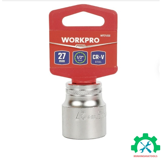 Đầu tuýp có đầu vuông 1/2 inch và đầu lục giác 12 cạnh size 27mm Workpro - WP274156