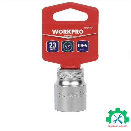 Đầu tuýp có đầu vuông 1/2 inch và đầu lục giác 12 cạnh size 23mm Workpro - WP274152