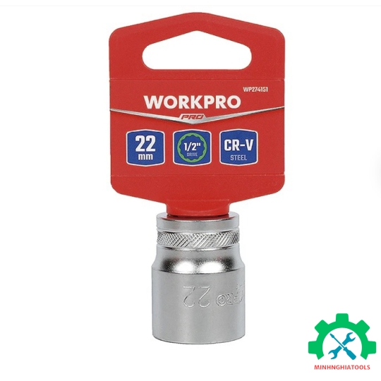 Đầu tuýp có đầu vuông 1/2 inch và đầu lục giác 12 cạnh size 22mm Workpro - WP274151