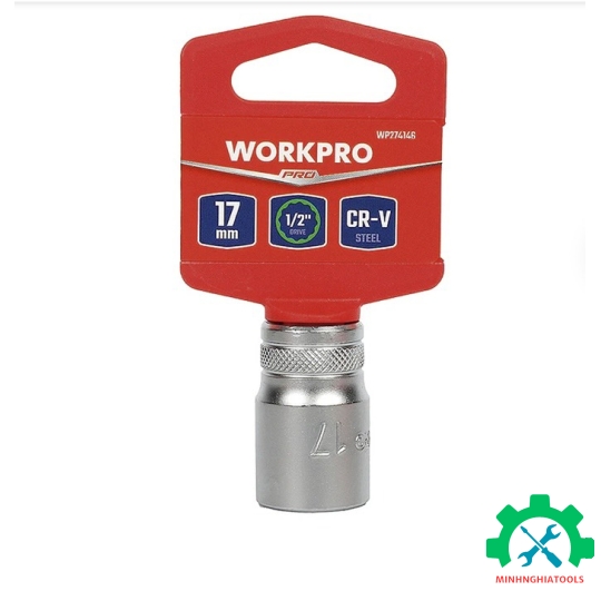 Đầu tuýp có đầu vuông 1/2 inch và đầu lục giác 12 cạnh size 17mm Workpro - WP274146