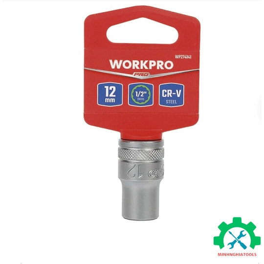 Đầu tuýp có đầu vuông 1/2 inch và đầu lục giác 12 cạnh size 12mm Workpro - WP274141)