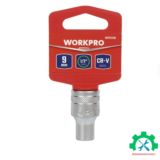 Đầu tuýp có đầu vuông 1/2 inch và đầu lục giác 12 cạnh size 9mm Workpro - WP274138