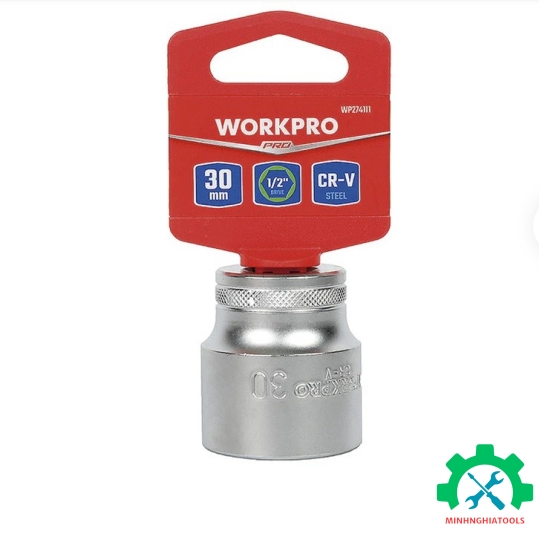 Đầu tube có đầu vuông 1/2 inch và đầu lục giác 6 cạnh size 30mm Workpro - WP274111