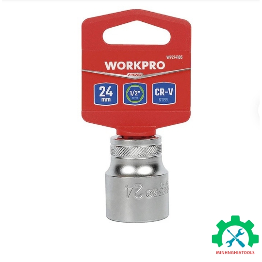 Đầu tube có đầu vuông 1/2 inch và đầu lục giác 6 cạnh size 24mm Workpro - WP274105