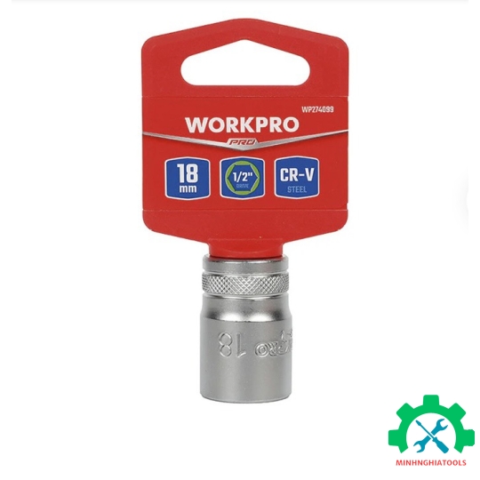 Đầu tube có đầu vuông 1/2 inch và đầu lục giác 6 cạnh size 18mm Workpro - WP274099