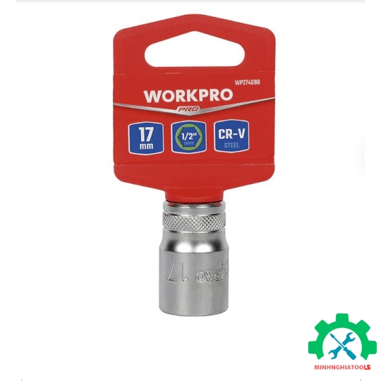 Đầu tube có đầu vuông 1/2 inch và đầu lục giác 6 cạnh size 17mm Workpro - WP274098