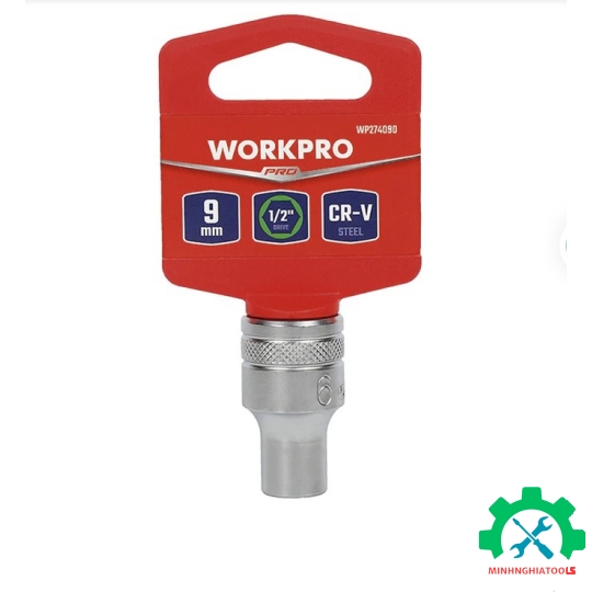 Đầu tube có đầu vuông 1/2 inch và đầu lục giác 6 cạnh size 9mm Workpro - WP274090