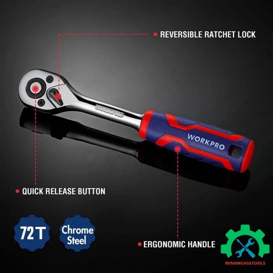 Cần siết tự động đảo chiều 1/2 inch 72T Workpro WP271012