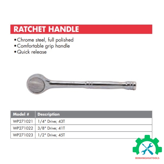 Tay vặn ốc tự động đảo chiều 1/4 inch Workpro WP271001