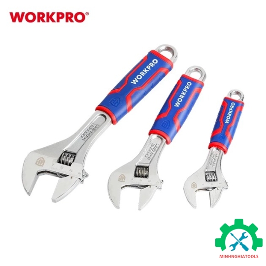 Bộ mỏ lết 3 chi tiết Workpro WP202515 tay cầm bọc nhựa 