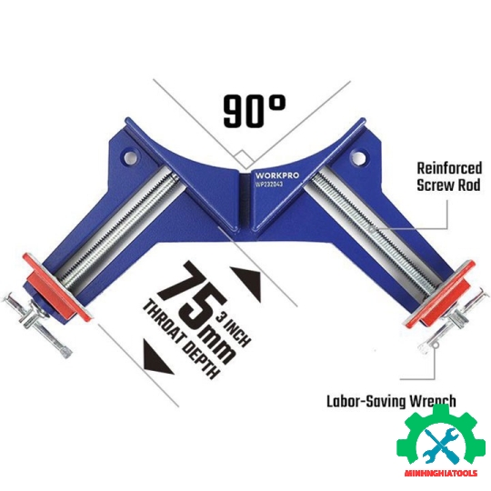 Kẹp góc 90 độ, dùng để điều chỉnh gỗ, Workpro - WP232043 