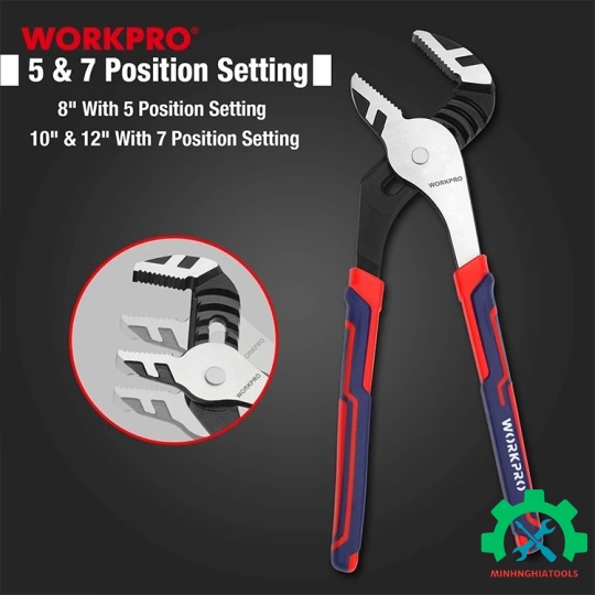 Kìm mỏ quạ bằng thép CR V, tay cầm bằng nhựa chống trượt WORKPRO 