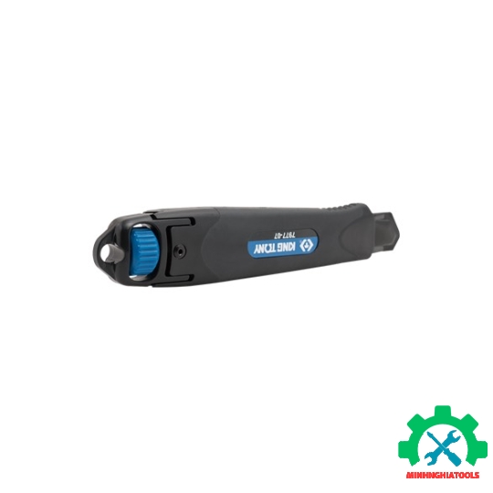 Dao rọc giấy Kingtony 7977-07 và hộp lưỡi dao đen 10 chi tiết 7977-07P02