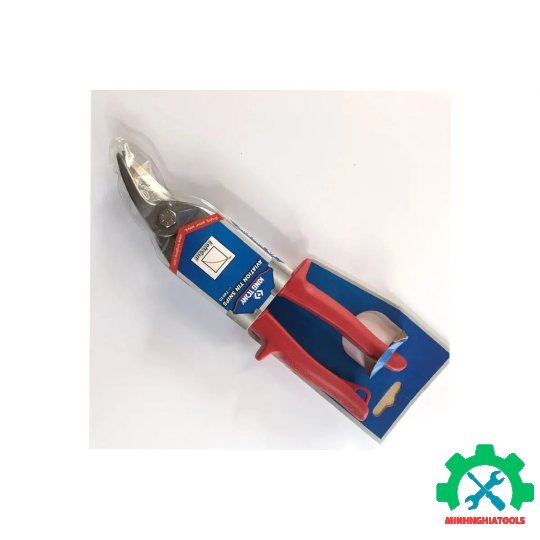 Kéo cắt tôn mũi cong trái Kingtony 74010 cán đỏ dài 248mm 