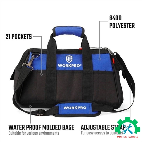 Túi đựng dụng cụ có đế chống nước, 510mm Workpro - WP281026 