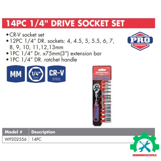 Bộ tube kèm cần tự động , kích thước 1/4 inch Workpro - WP202556