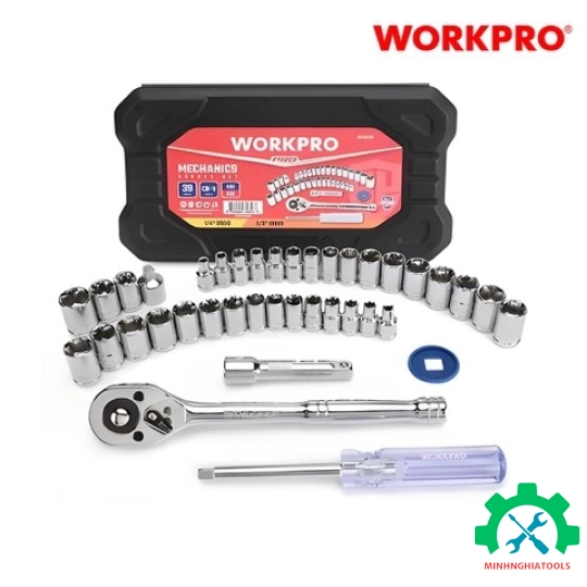 Bộ tube 1/4 inch + 3/8 inch 39 chi tiết Workpro - WP202536