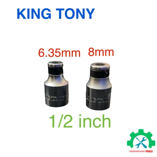 Đầu chuyển bulong 1/2 inch sang mũi vít đóng 6.35 - 8mm Kingtony 4148xxS