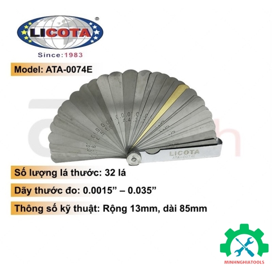Bộ thước lá đo khe hở 32 lá Licota ATA-0074E 