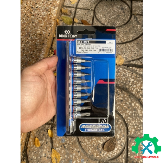 Bộ tuýp lục giác sao 1/4 Kingtony 2109PR 9 chi tiết T8-T40 