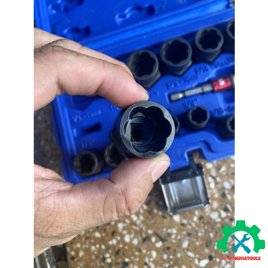 Bộ tuýp mở ốc hư, tuôn răng, nhờn đầu 14 chi tiết (6.35 -19mm) L+R+T 
