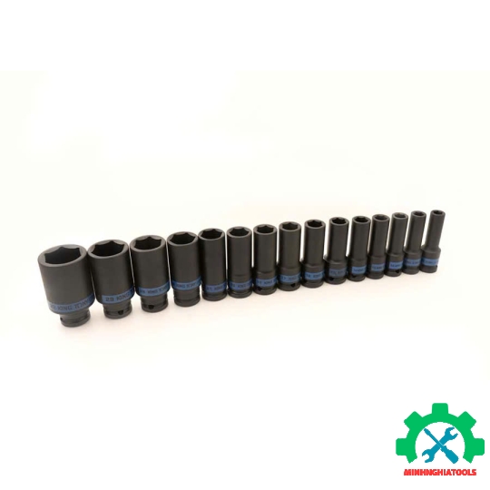 Bộ tube 1/2 inch 25 chi tiết đen dài 77mm CR-MO Kingtony (8-36mm) 9-4435MP
