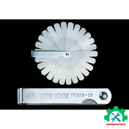 Thước lá đo khe 26 lá Kingtony 77328-26 hệ inch (0,0015 -0,025inch) và mét (0,038 - 0,635mm) 