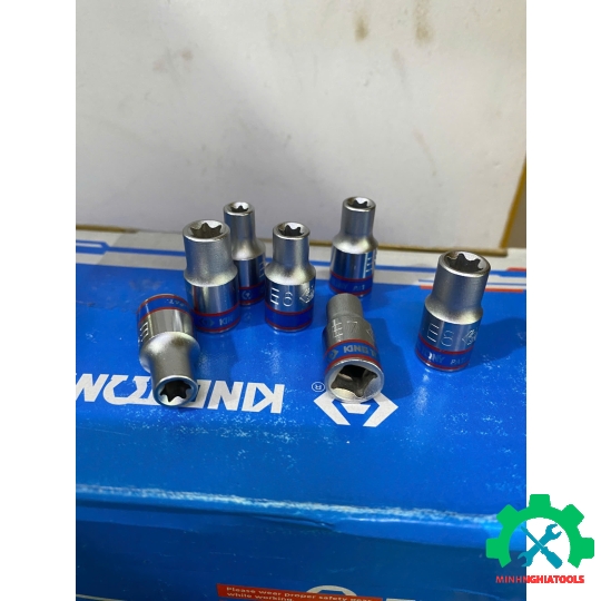 Tuýp E trắng ngắn chân cấm 1/4" Kingtony 2375M, kích thước lẽ E5 - E8