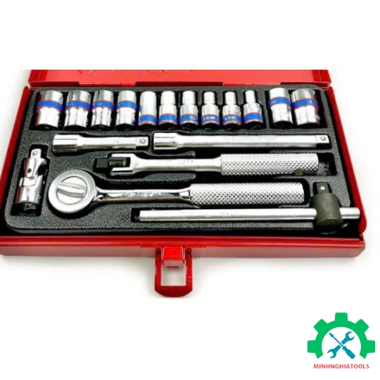 Bộ tuýp 1/4 Kingtony 2019MR03 18 chi tiết loại tuýp 12 cạnh 