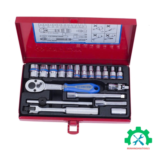 Bộ tuýp 1/4 Kingtony 2021MR 19 chi tiết loại 12 cạnh 