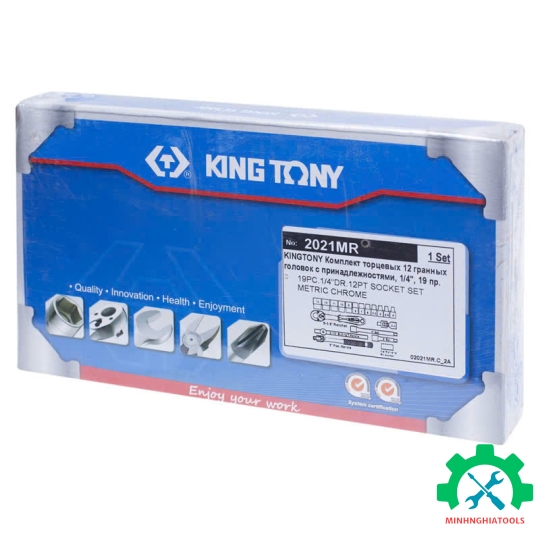 Bộ tuýp 1/4 Kingtony 2021MR 19 chi tiết loại 12 cạnh 