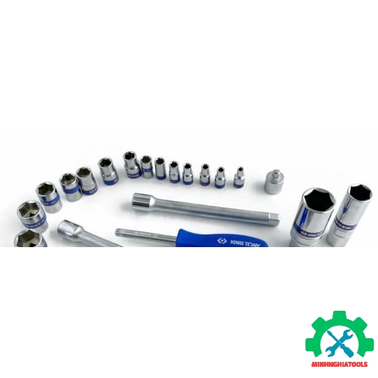 Bộ tuýp 1/4 và 3/8 inch  loại tuýp 6 cạnh  Kingtony 5522MR 21 chi tiết 