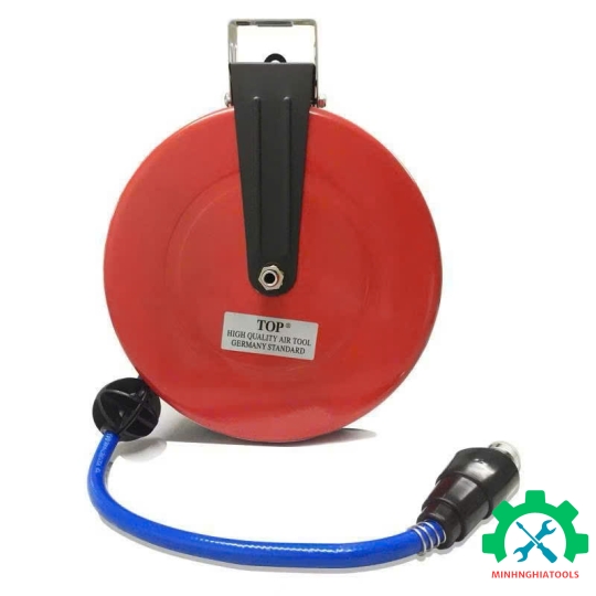 Cuộn dây hơi treo tự rút 9m TOP HR-702A ống 8mm x 12mm 