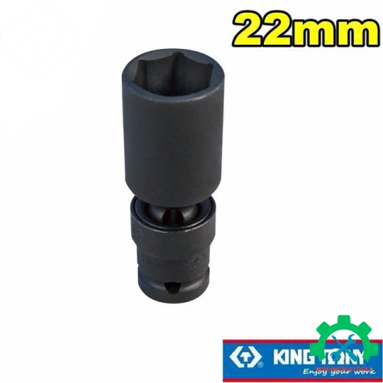 Tuýp 1/2" đen lắc léo vặn bulong góc hẹp Kingtony 4A55M, Kích thước lẽ 10-24mm
