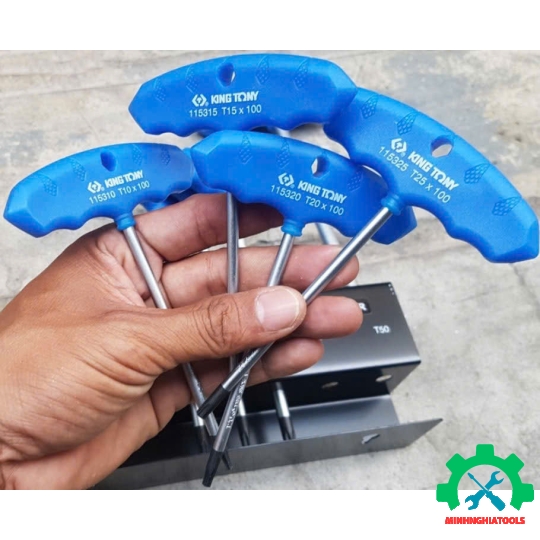 Bộ lục giác sao chữ T 9 chi tiết Kingtony 21309PR có đế sắt  