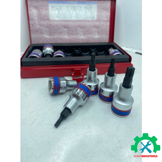 Bộ đầu tuýp lục giác 1/2" loại bông 9 chi tiết Kingtony 4109PR 
