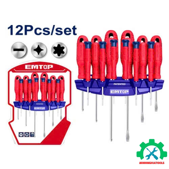 Bộ tua vít vặn 12 chi tiết EMTOP ESST1201 