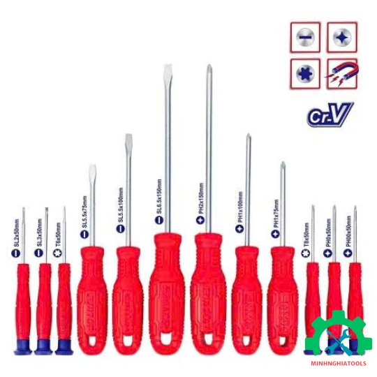 Bộ tua vít vặn 12 chi tiết EMTOP ESST1201 