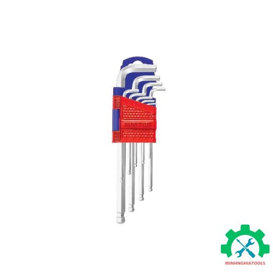Bộ lục giác đầu bi 9 chi tiết EMTOP EHKY2092 1.5-10mm